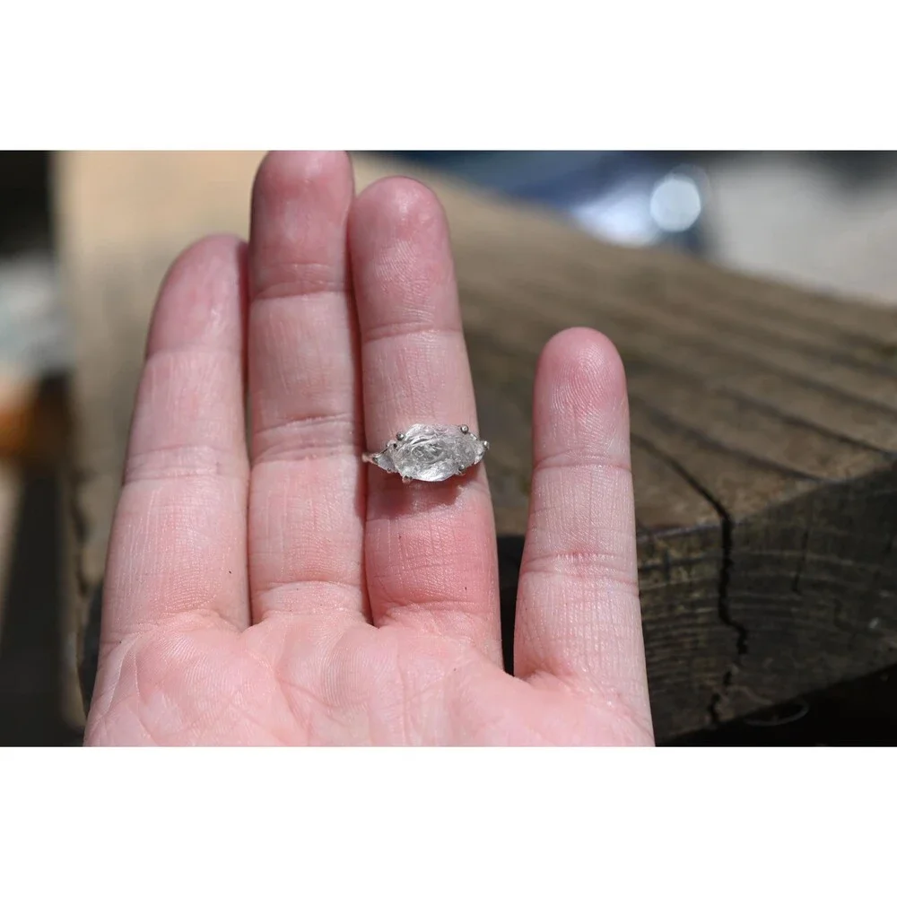 Raw Lake County Diamond Engagement Ring